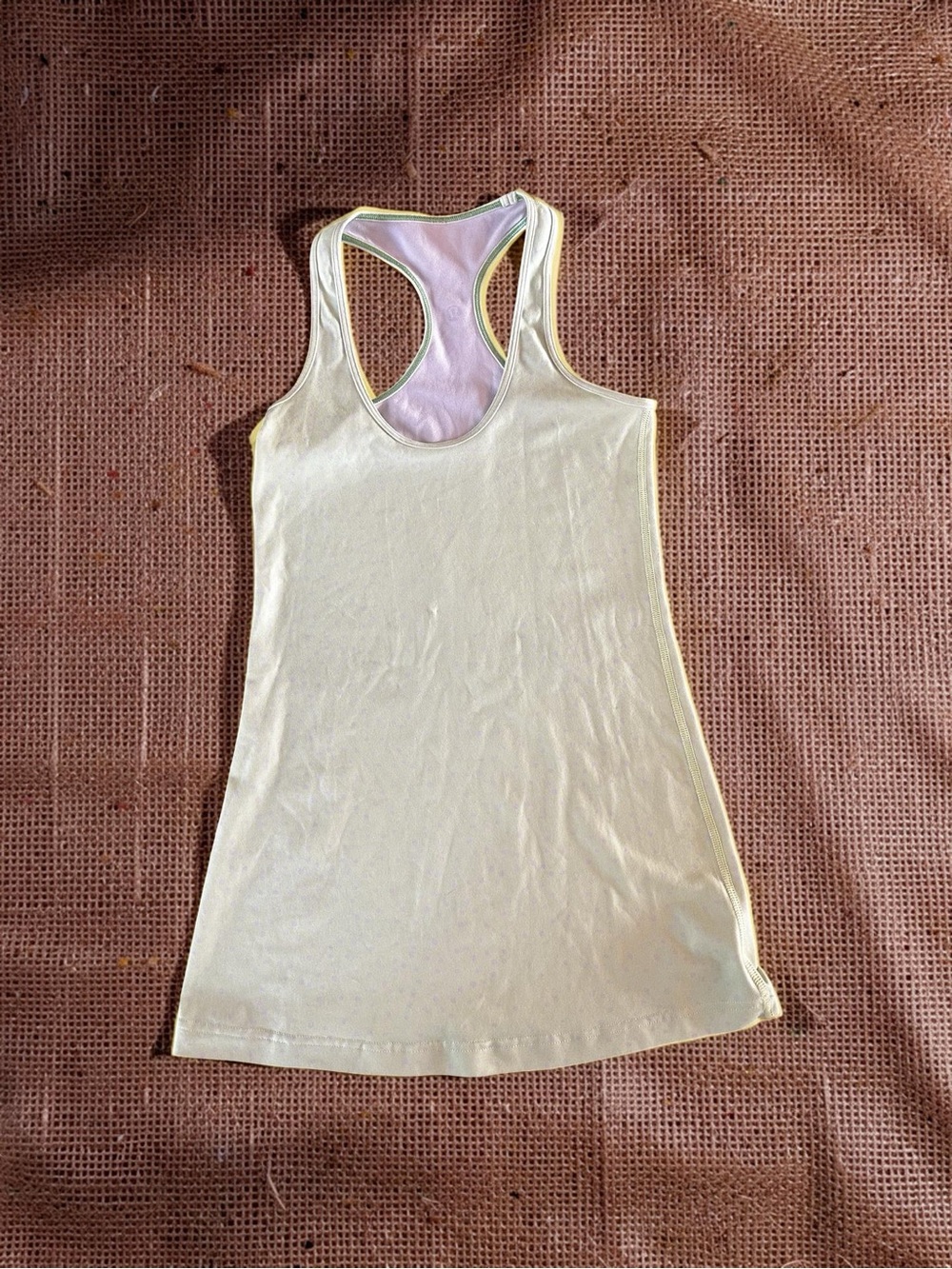 LuluLemon Women’s Racerback Tank Top in Lime Green & Purple Polka Dots YT13